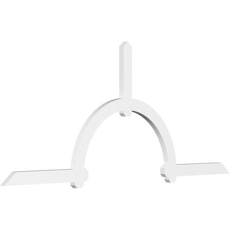 Ekena Millwork Ericson Architectural Grade PVC Gable Bracket, 108"W x 45"H x 2"D x 4"F, 10/12 Pitch GBP108X45X0204ERI00